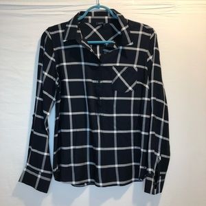 Tommy Hilfiger Black and White Plaid Shirt